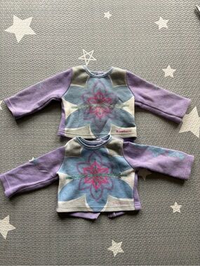 American Girl Purple Floral Long-Sleeve Top set of 2